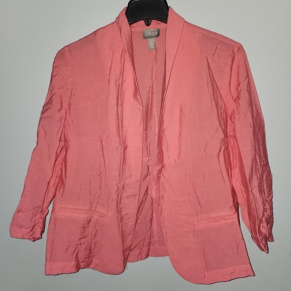 Chico's women's open cardigan blazer size large orange
